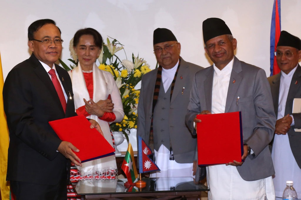 नेपाल र म्यान्मारबीच व्यापार र लगानी सम्बन्धी सम्झौता