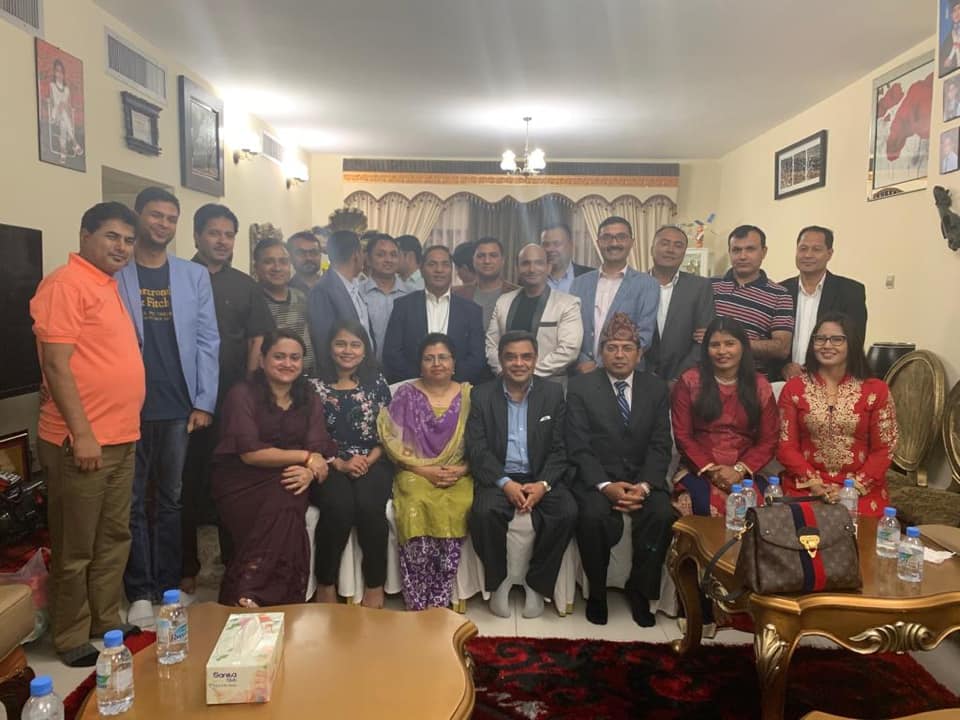 कतारका नियोग उपप्रमुख शर्मालाई व्यवसायी संघ कतारको विदाई