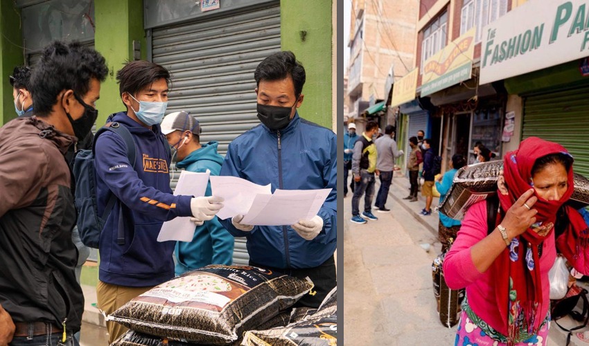 एलिट हिमालय एडभेन्चरले पर्यटन क्षेत्रका मजदुर परिवारलाई गर्यो खाद्यान्न सहयोग