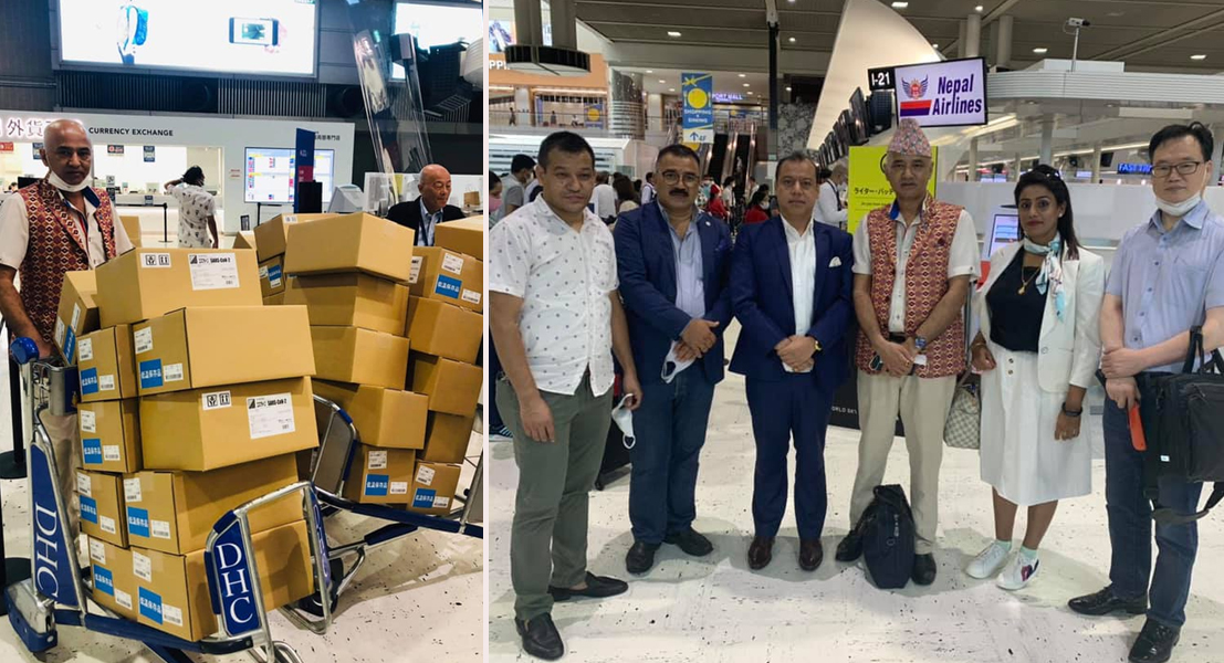 जापानवासी एनआरएनको पहलमा २१ करोडको स्वास्थ्य सामग्री नेपाललाई प्राप्त