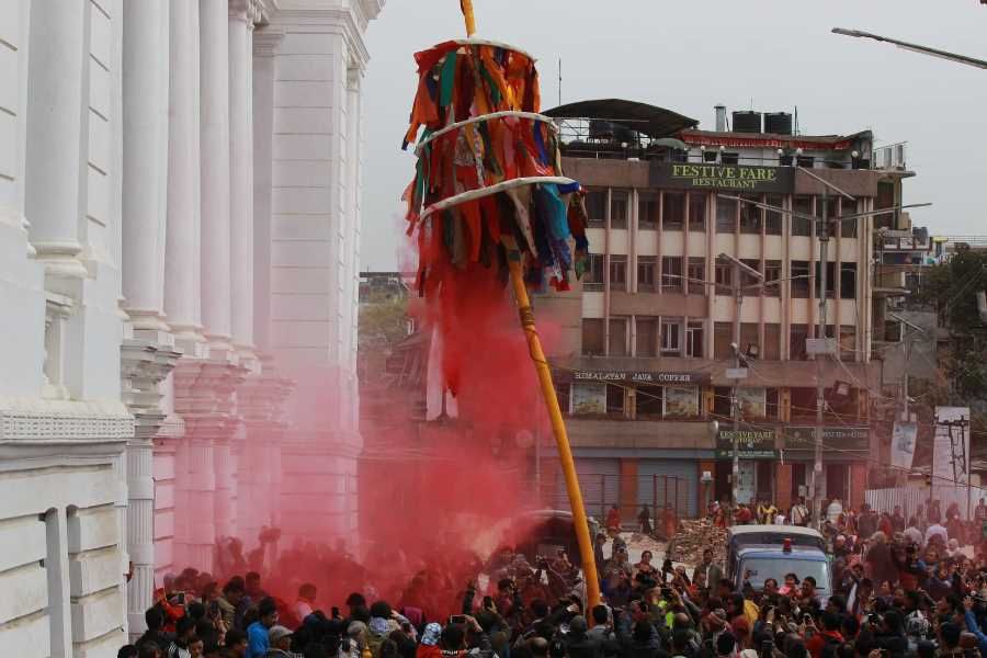 फागु पर्व आजदेखि विधिवत रुपमा शुरु, बसन्तपुरमा चिर ठड्याइयो