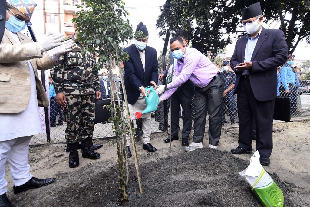 निजामती दिवसको अवसरमा प्रधानमन्त्री देउवाद्वारा वृक्षरोपण
