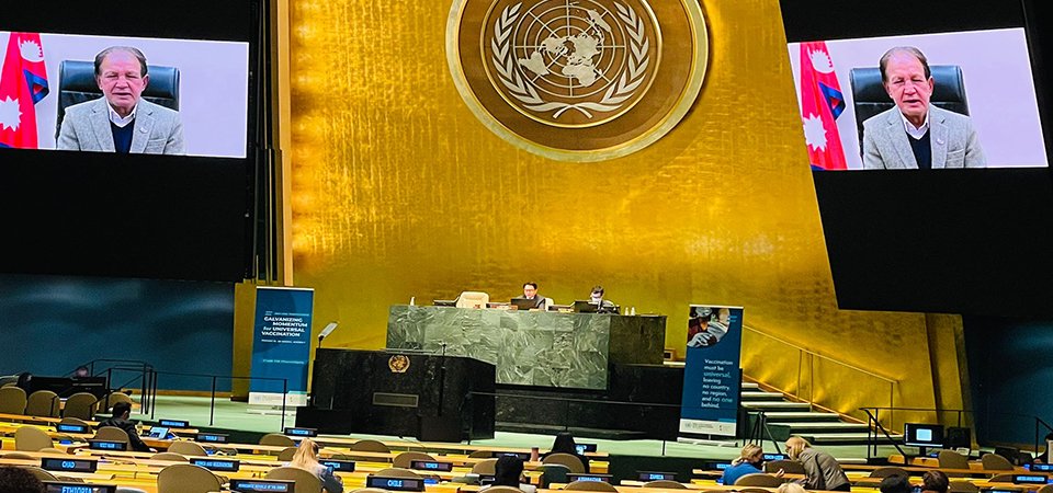 खोपमा सबैको पहुँच पुर्‍याउन अन्तर्राष्ट्रिय समुदायसमक्ष नेपालको आह्वान