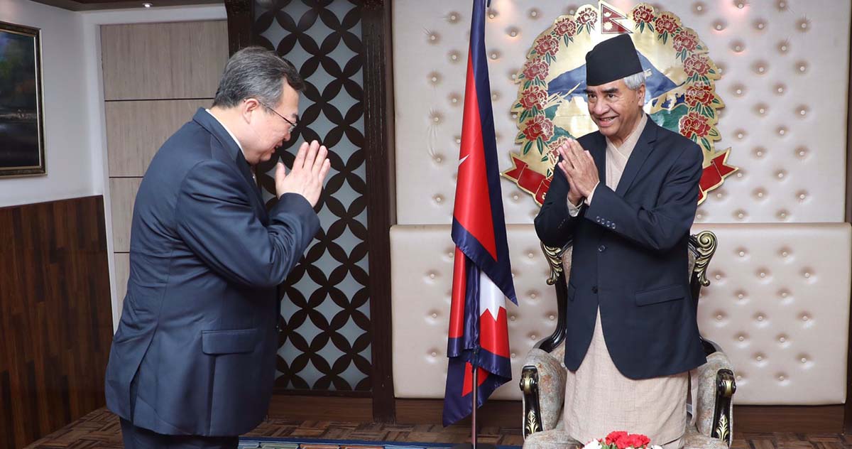 प्रधानमन्त्री देउवा र चिनियाँ कम्युनिस्ट पार्टीका विदेश विभाग प्रमुख लिउबीच शिष्टाचार भेटवार्ता