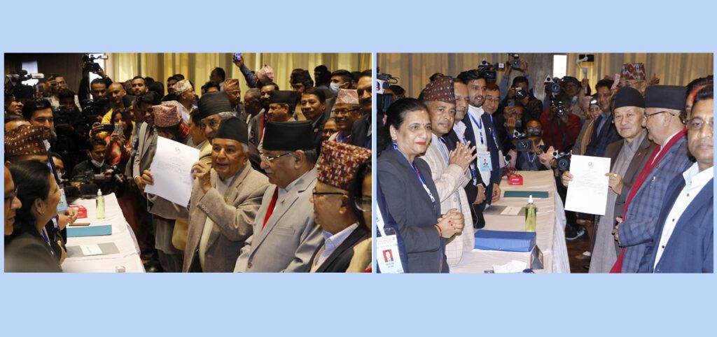 राष्ट्रपतिमा रामचन्द्र पौडेल र सुवास नेम्वाङको उम्मेदवारी दर्ता
