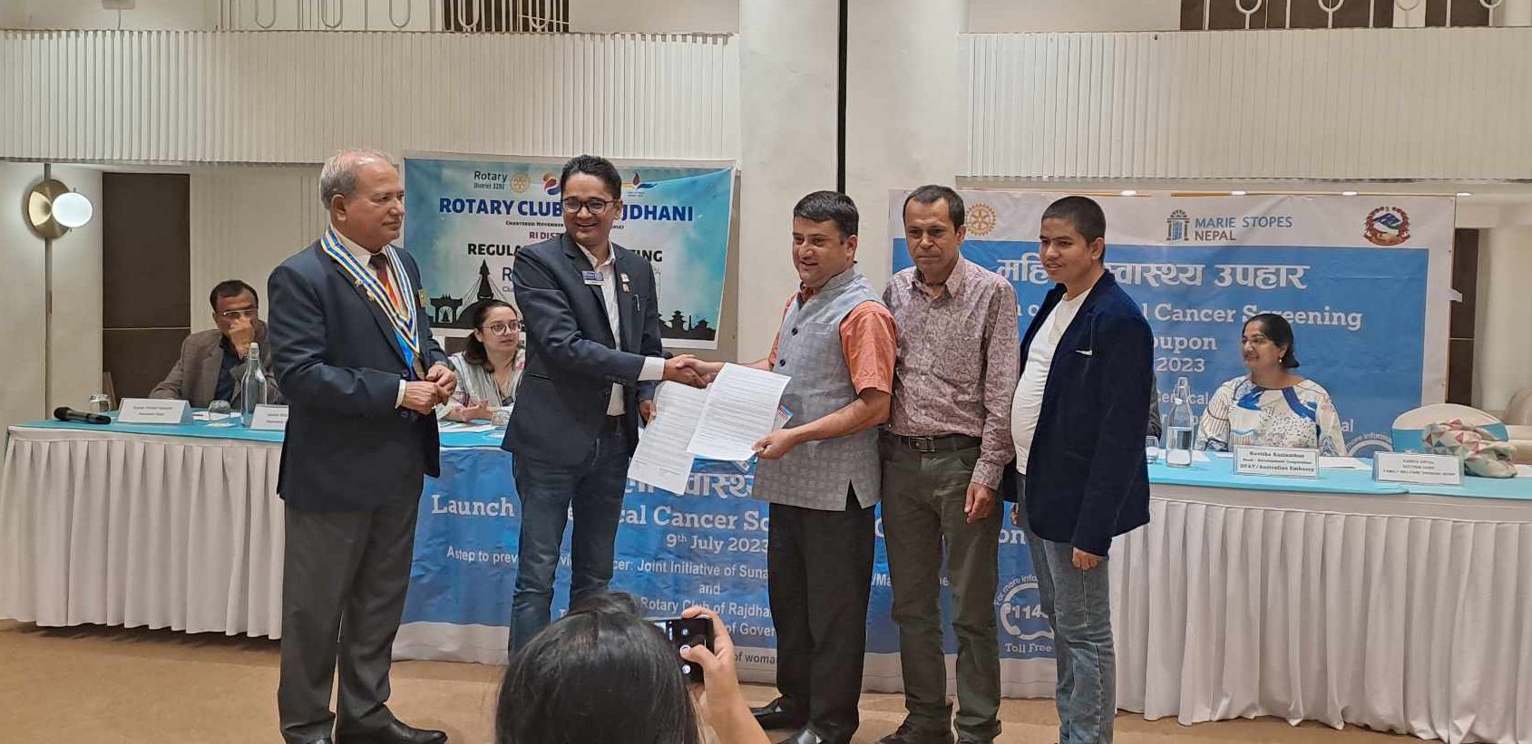 रोटरी क्लब अफ राजधानीको महिला स्वास्थ्य उपहार कार्यक्रम सुरु