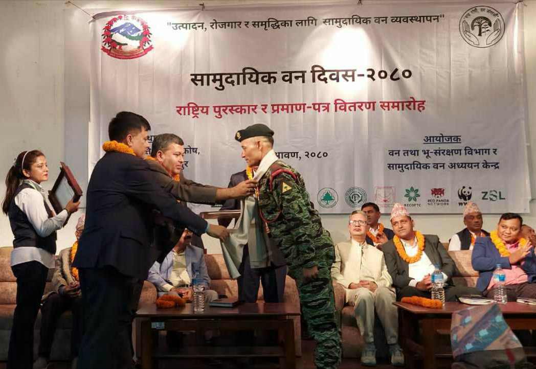 गणेश बहादुर शाही संरक्षण राष्ट्रिय पुरस्कार-२०८० द्धारा सुबेदार बस्नेत सम्मानित