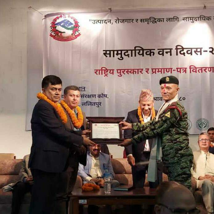 गणेश बहादुर शाही संरक्षण राष्ट्रिय पुरस्कार-२०८० द्धारा सुबेदार बस्नेत सम्मानित