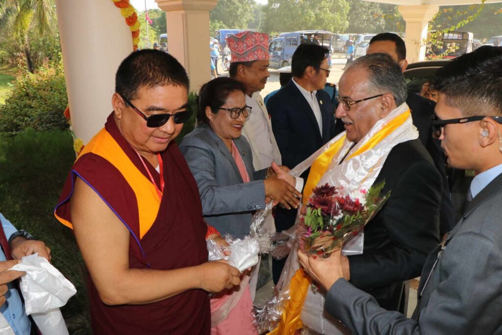 गुटेरेसको स्वागतका लागि प्रधानमन्त्री प्रचण्ड लुम्बिनीमा