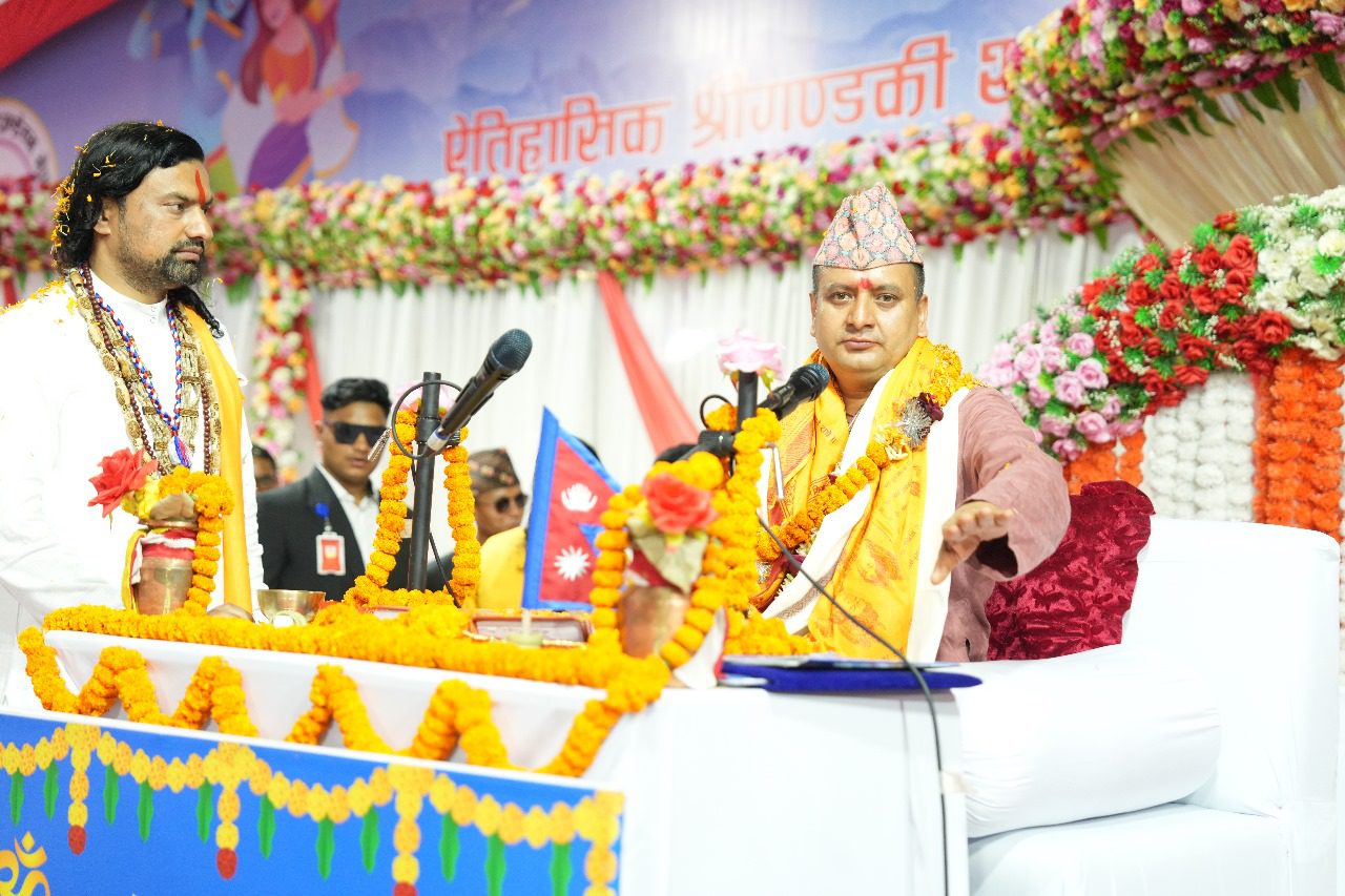 गण्डकी कोटिहोममा दिनबन्धु पोखरेलको प्रवचन सुरु, बुद्ध जयन्ती मनाइँदै