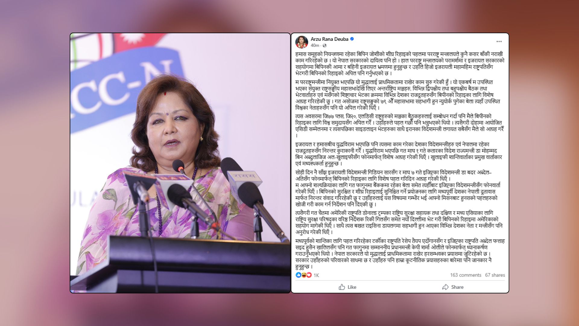 परराष्ट्रमन्त्रीले भनिन– ‘बिपिनको रिहाइका लागि अधिकतम कूटनीतिक पहल गरिरहेका छौँ’
