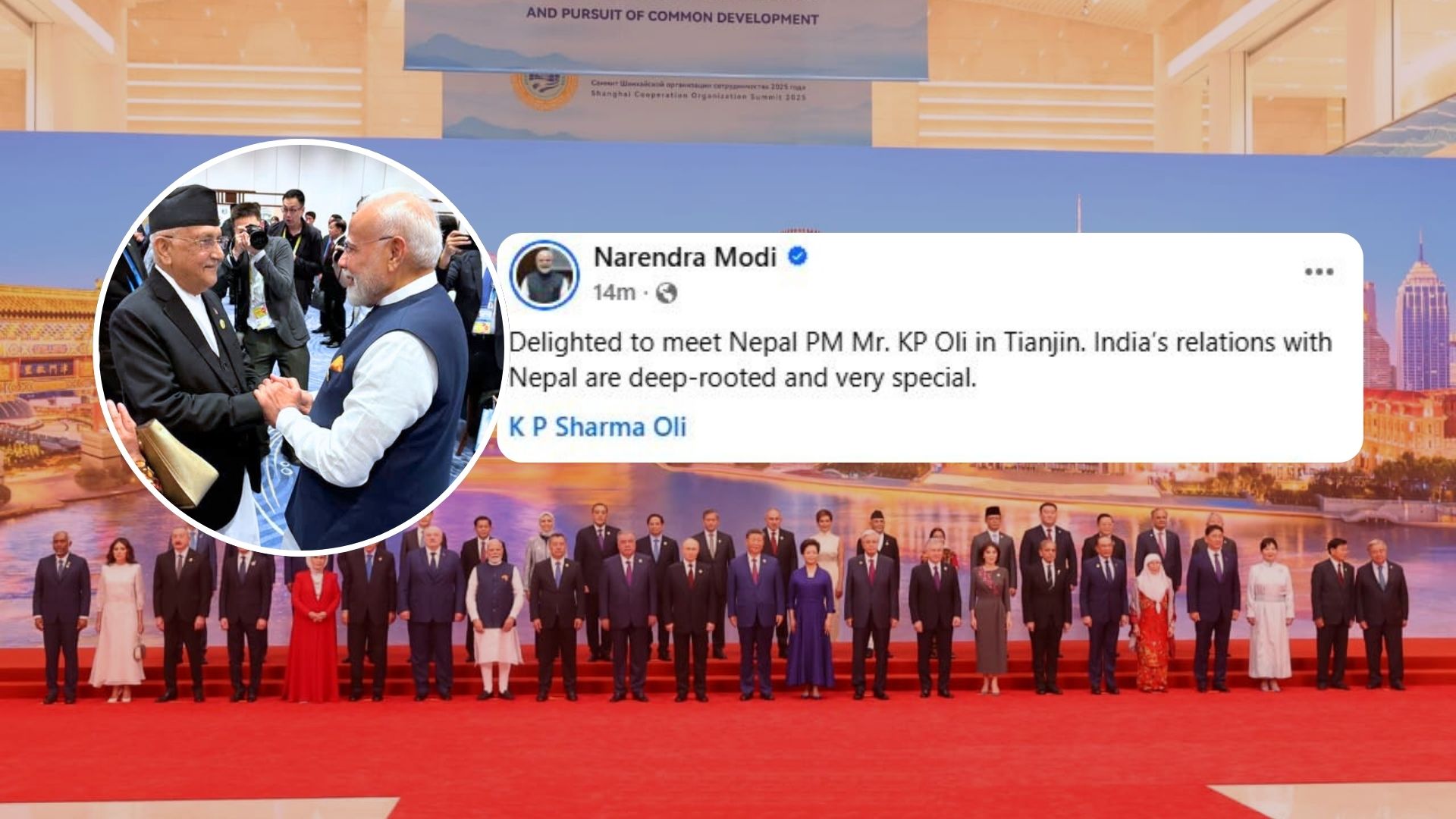 ओलीसँगको भेटपछि मोदीले लेखे ‘भारत–नेपालको सम्बन्ध अत्यन्तै विशेष रहेको छ’