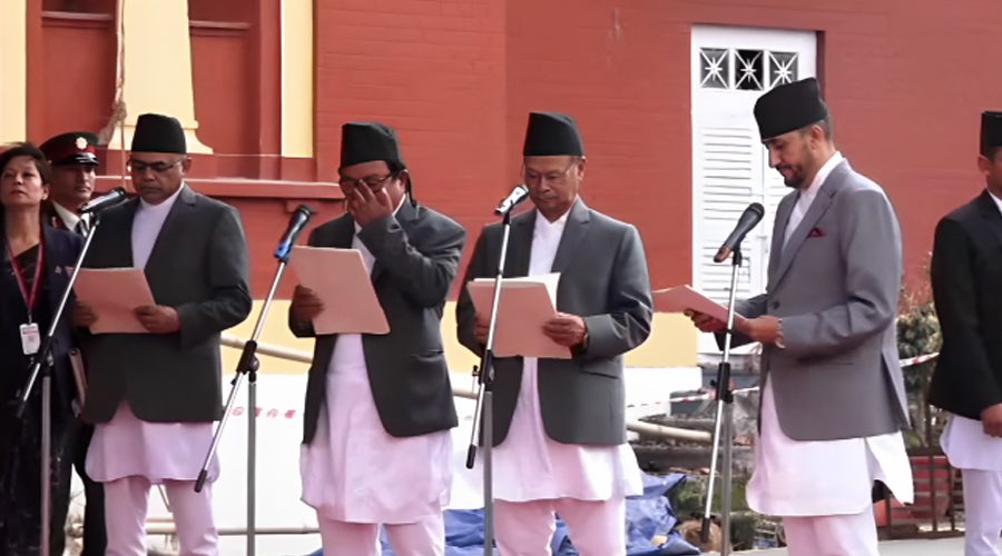 नवनियुक्त चार मन्त्रीले लिए पद तथा गोपनीयताको शपथ