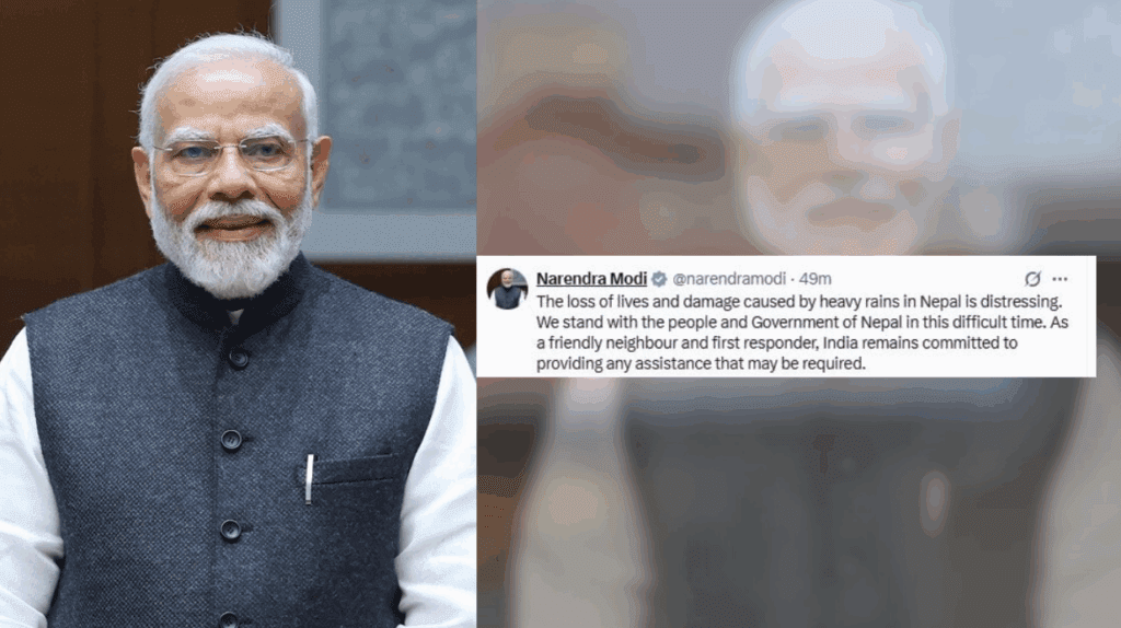 नेपालमा जनधनको क्षतिपछि मोदीले भने : ‘आवश्यक सहयोगका लागि तयार छौं’