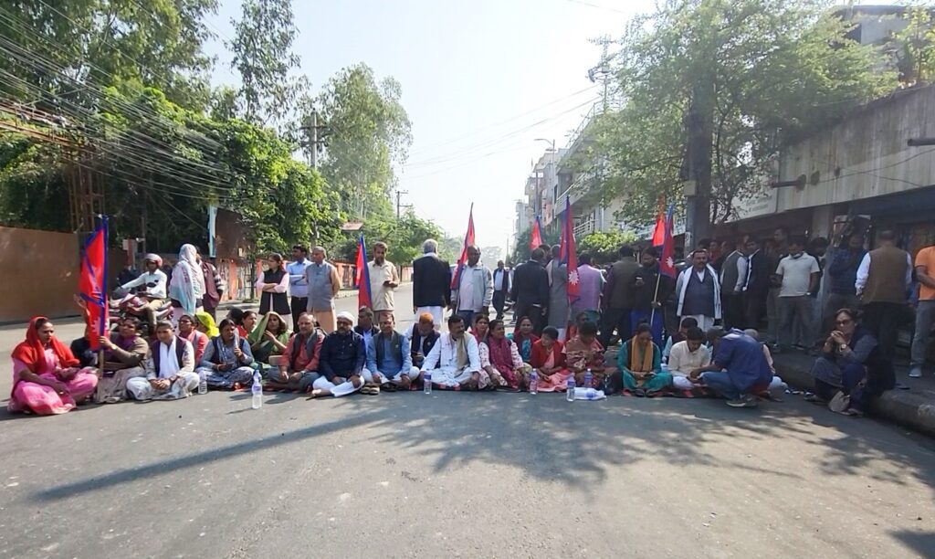 जनकपुरमा राष्ट्रिय झण्डासहित सात राजनीतिक दलको प्रदर्शन