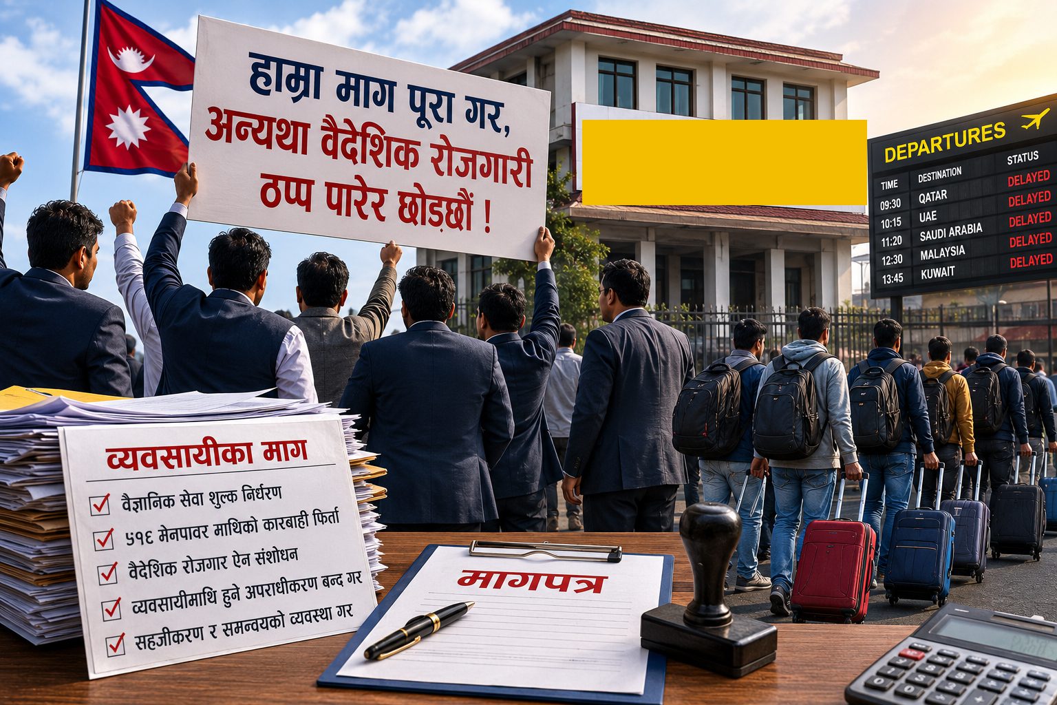 वैदेशिक रोजगार व्यवसायीमा बढ्दो असन्तुष्टि : व्यवसायीका माग र सरकारको कदम